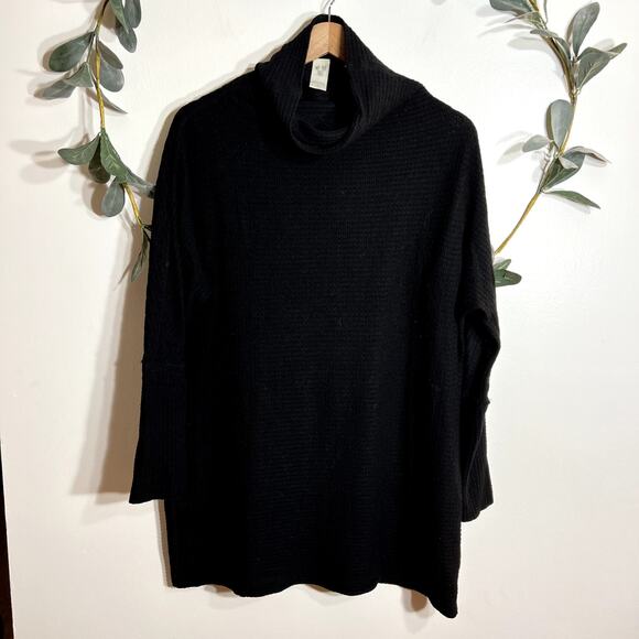 Free People Black Waffle Knit Tunic - Picture 1 of 6